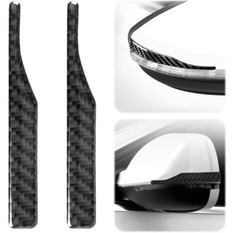 2 Stück Auto-rückspiegelaufkleber, 12 X 1,8 Cm, Autoaufkleber, Spiegelschutz In Carbonfaser-optik, Hochwertige Kratzfeste Streifen Für Autos