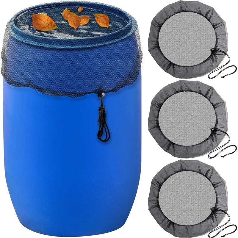 Set Mit 3 Schutzgittern Für Regenwassertanks, 99,1 Cm Durchmesser, Deckel Mit Kordelzug, Verhindert Das Eindringen Von Schmutz In Den Tank
