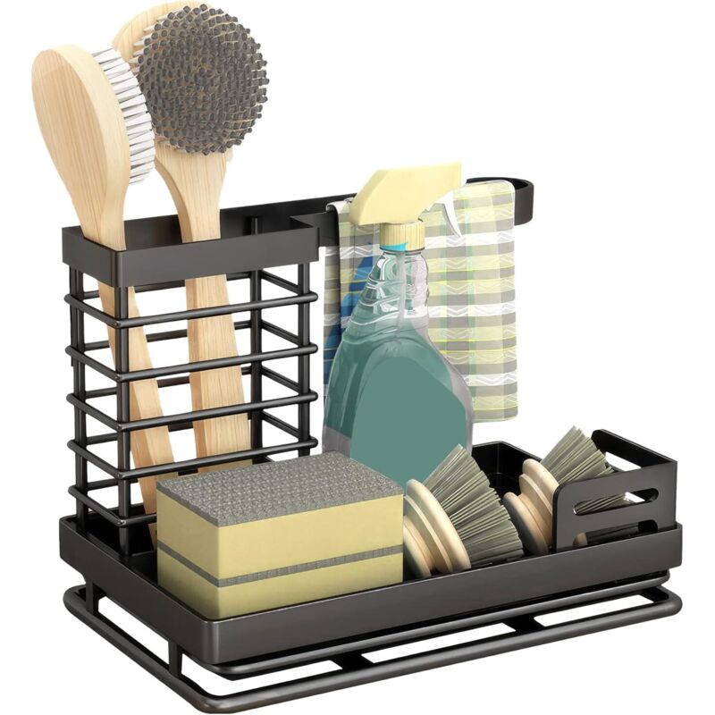 Aufbewahrungsregal Mit Herausnehmbarer Abtropfschale Zur Aufbewahrung Von Kleiderbügeln, Küchenutensilien, Geschirrtüchern, Wäscheständern, Schwämmen, Bürsten, Handtüchern Usw. Kann Auch Als Regal Ver