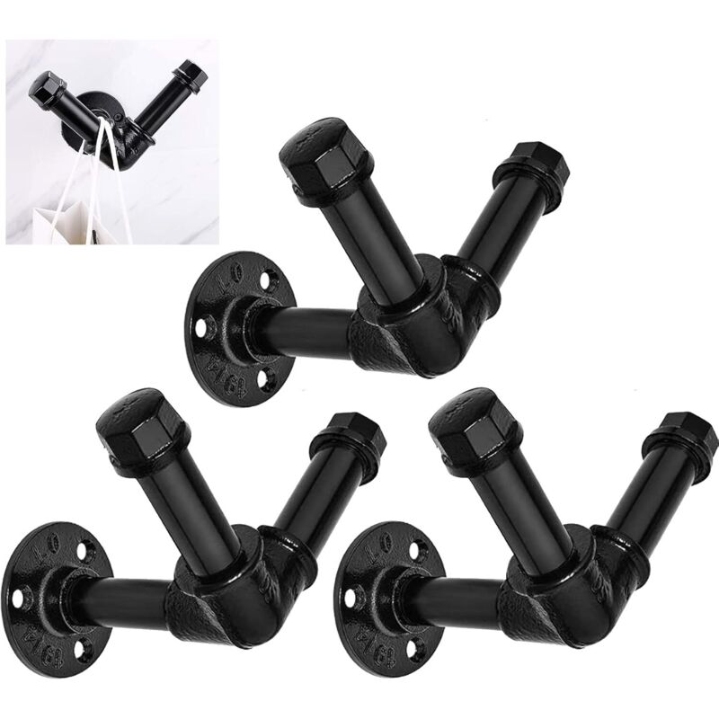 Industrielle Wandhaken Aus Eisen – 3er-set Rustikale Garderobenhaken – Für Jacke, Handtuch Oder Hut – Stabile Wandmontage