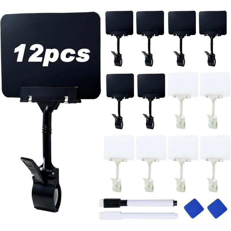 Packung Mit 12 Drehbaren Clips Für Preisschilder, Präsentationsclips Für Preisschilder, Drehbare Clip-etiketten, Geeignet Für Märkte, Einkaufszentren Und Supermärkte.