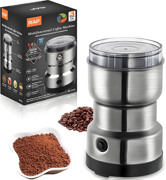Elektrische Kaffeemühle, Multifunktionale Kaffeebohnenmühle, Hochwertige Klingen Aus 18/10 Edelstahl, Leichtes Design, Für Bohnen, Gewürze Und Kr