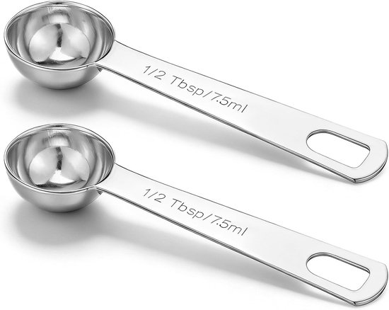 2 Esslöffel Messlöffel Aus Edelstahl, Metall 1/2 Esslöffel (1,5 Teelöffel 7,5 Ml 7,5 Cc 1/4 Oz) Messlöffel, Esslöffel Für Die Küche (silber)