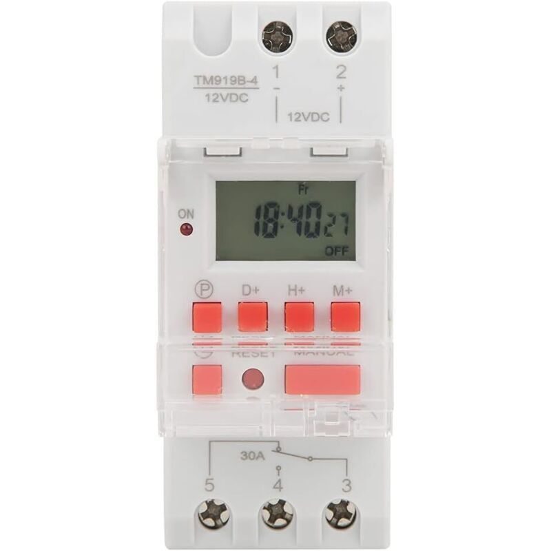 Programmierbarer Elektrischer Wochentimer Mit Lcd-display, 12-v-relais – Einfache Voreinstellung Und Übersichtliche Anzeige