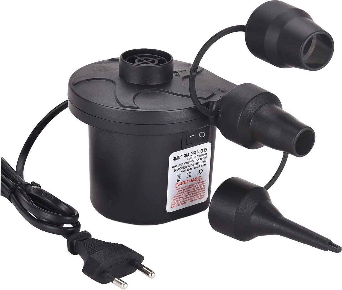 Luftpumpe Für Luftmatratze Und Aufblasbaren Pool – Elektrisch, 2-in-1, Mit 3 Düsen