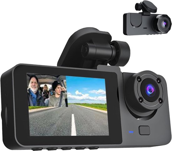 3 Kanal Dashcam Für Front Und Rückkamera 1080p Dashcam Für Front Und Innenraum Mit Nachtsicht, Bewegungserkennung, Parküberwachung, Sensorschutz