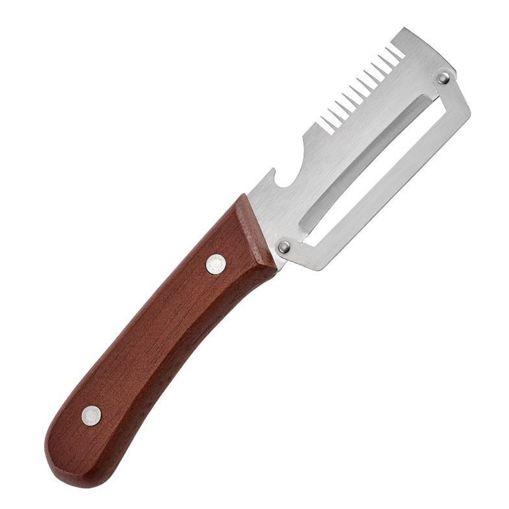 2-in-1 Multifunktions-gemüseschäler Für Die Küche Mit Ultrascharfer Edelstahlklinge Und Ergonomischem Holzgriff – Müheloses Schälen Von Kartoffeln Und Karotten Sowie Öffnen Von Weinflaschen (5 In 1)