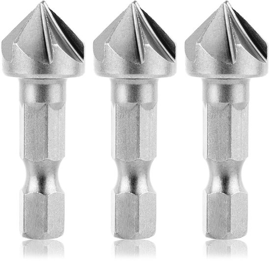 3 Teiliges Senkbohrer Set Für Holz Und Nichteisenmetalle Mit Sechskantschaft Und 90° Fase Zum Präzisen Senken Und Entgraten Von Löchern