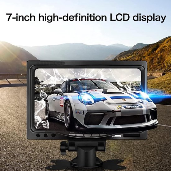 7-zoll-rückfahrkamera-bildschirm Tft-lcd-display 1024 X 600 Pixel Fahrzeugmonitor Dc 9 36 V Av1 Av2-videoumschaltung Anschließbar An Bus Lkw Und