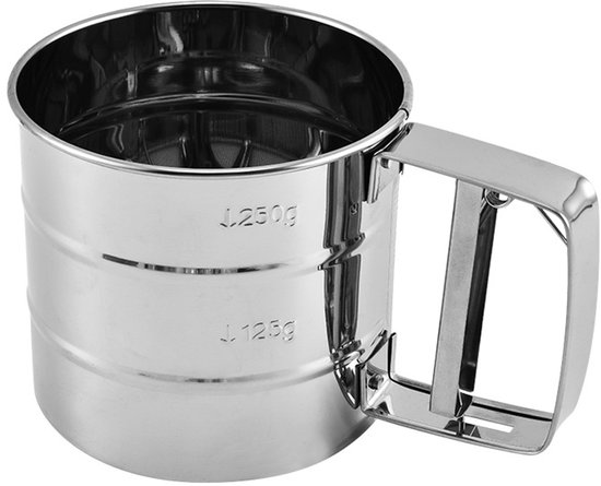 Mehlsieb Zuckersieb Handsiebbecher Puderzuckersieb Edelstahl Silber 15,5 X 10,5 X 9,5 Cm Für Mehl, Puderzucker, Kakao Backutensilien Küchenhelfer
