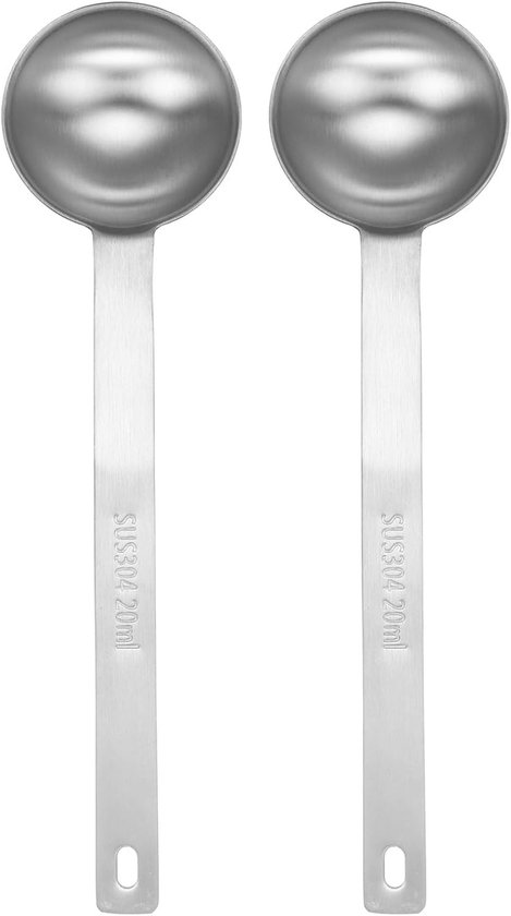2 Einzelne Messlöffel, 4 Tl (1 1/3 El, 20 Ml), Teelöffel, Esslöffel, Einzelner Kleiner Quadratischer Messlöffel Aus Edelstahl 304 Mit Langem Griff