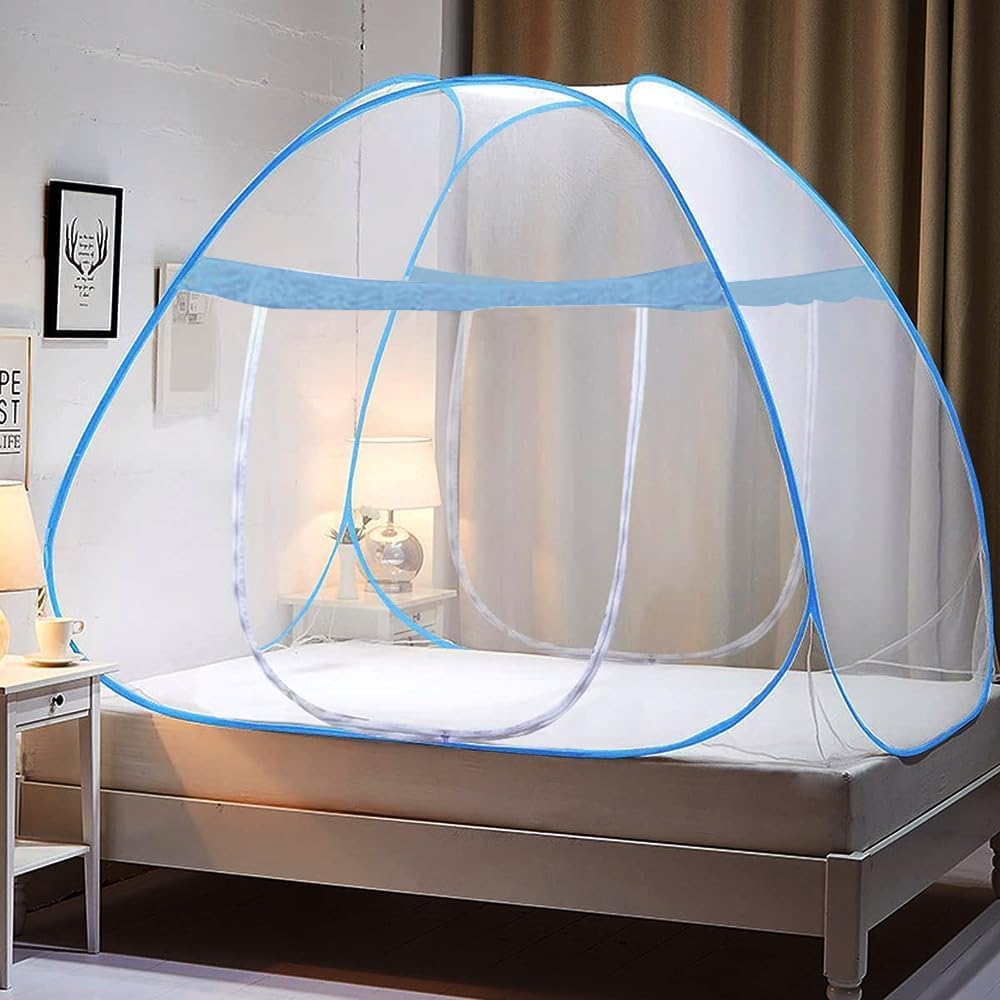 Faltbares Moskitonetz Für Betten, Tragbares Reisemoskitonetz 200 X 150 X 145 Cm, Moskitovorhang Mit Doppeltür Für Camping, Pop-up-moskitonetze Mit Extra Großem Eingang, Reisemoskitonetze
