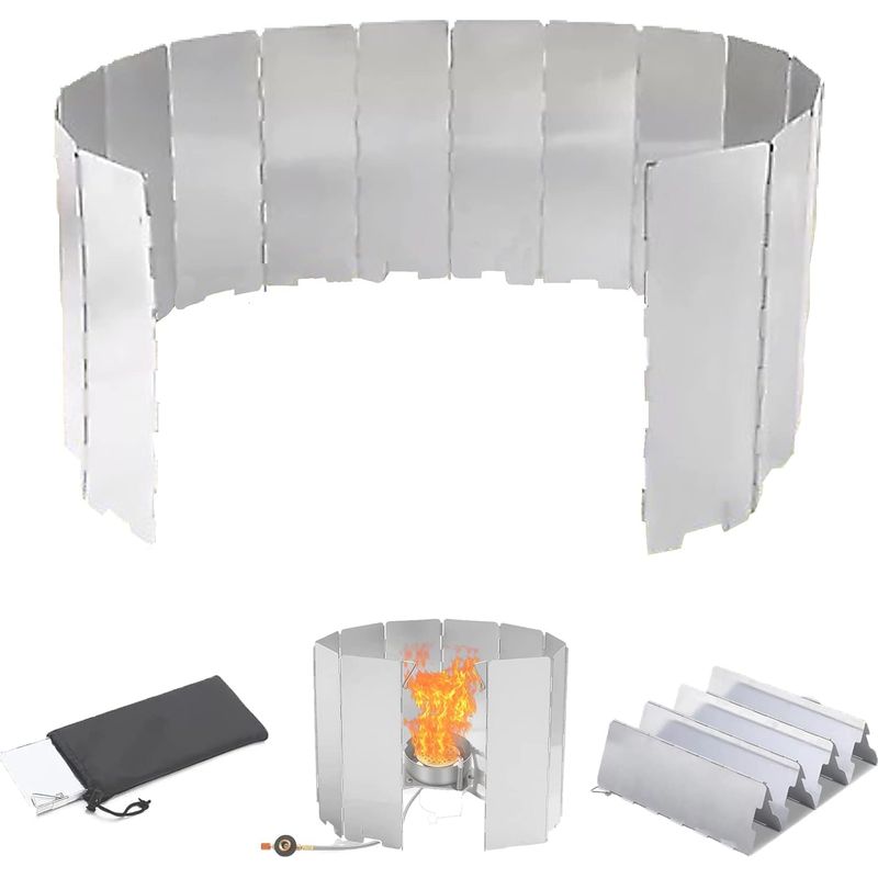 16 Faltbare Windschutzpaneele Aus Aluminium, Windschutz Für Kochplatten, Tragbarer Camping-windschutz, Tragbarer Camping-windschutz Für Camping Und Wandern
