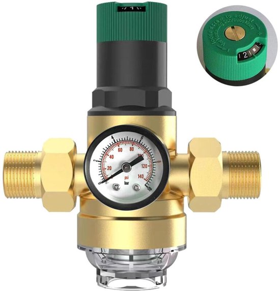 Wasserdruckregler Mit Manometer – 3/4-zoll-wasserfilter – Robustes Messing – Überdruckschutz