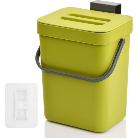 Rowoythk – 5-liter-kompostbehälter – Bpa-freier Kunststoff – Maße: 21 X 17,5 X 24,5 Cm – Zur Montage Auf Einer Arbeitsplatte Oder An Einer Schranktür Geeignet