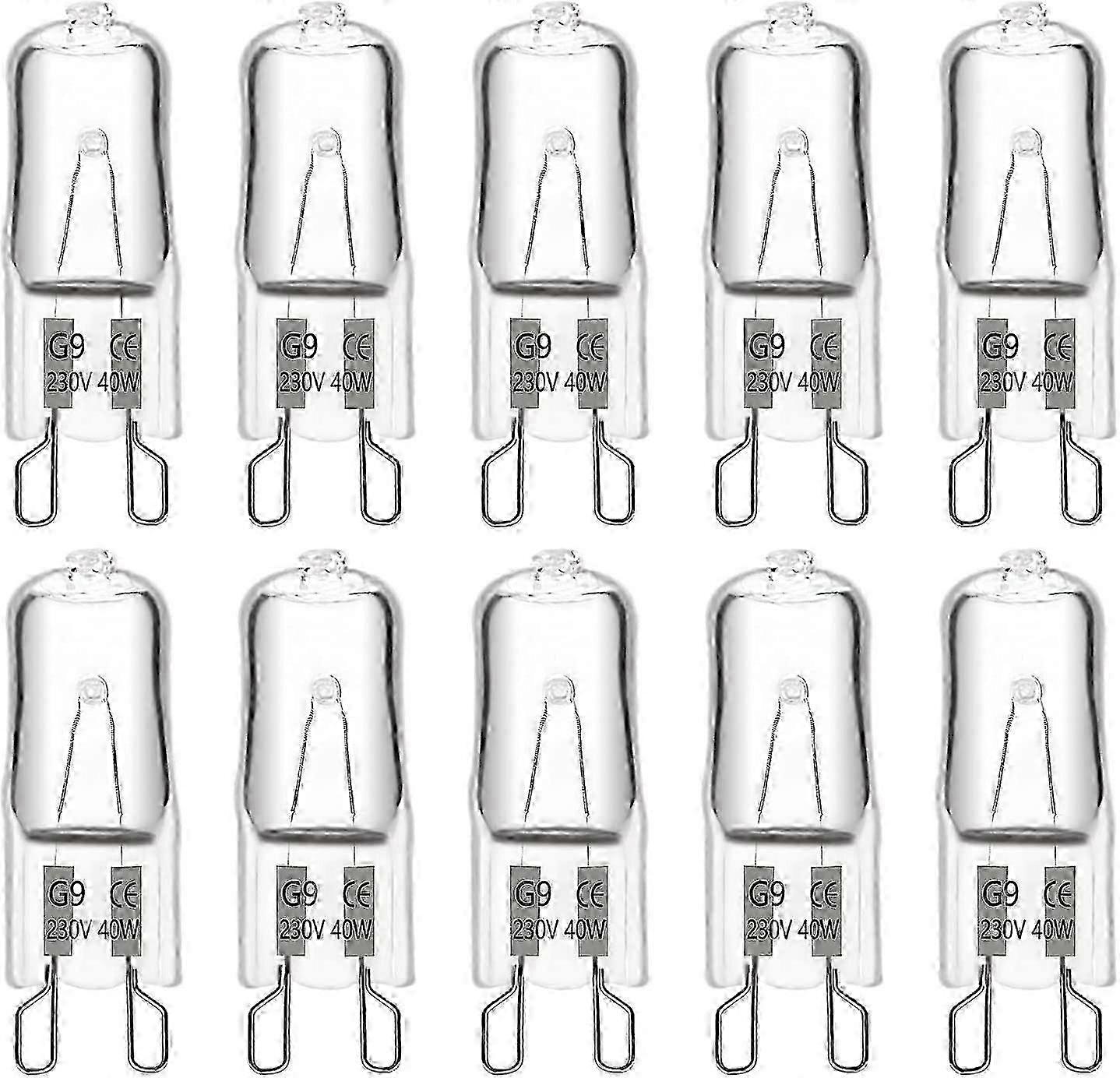 Ampoule Halogène G9 40 W 230 V, 480 Lm, 2900 K, Blanc Chaud, Dimmable, Ampoules Capsules G9, Lot De 10