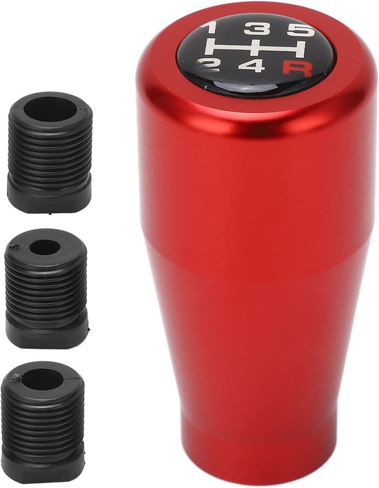 5-gang-schalthebelknauf Aus Robustem Aluminium Ideal Für Die Meisten Fahrzeuge Mit Schaltgetriebe Silberfarbenes 5-gang-design Für Einsteiger Den Rot