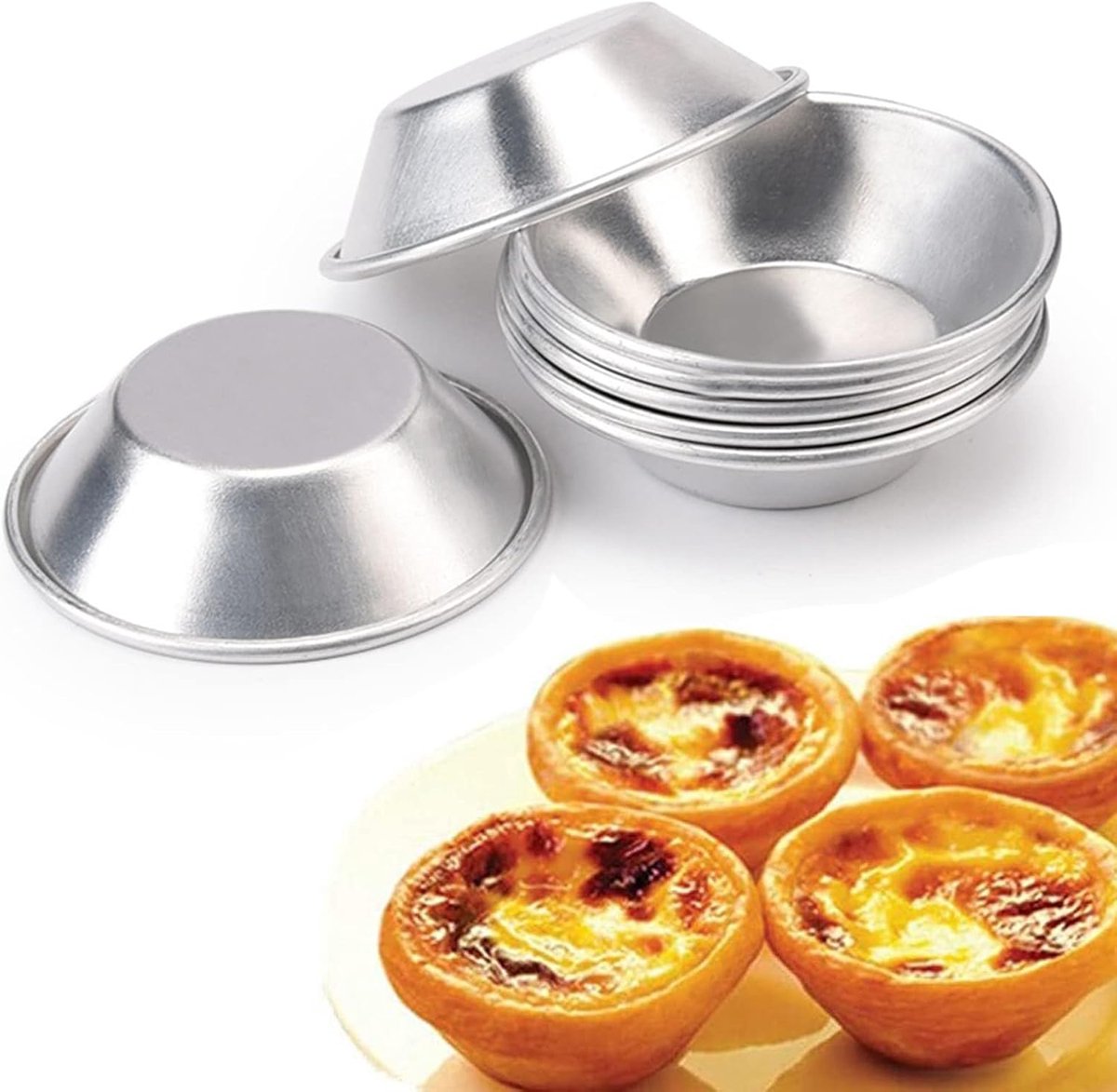 10 Stück – Eierkuchenformen – 7 X 7 X 2 Cm – Backformen – Silber – Antihaftbeschichtet Und Wiederverwendbar – Aluminiumlegierung – Für Kleine Törtchenformen – Mini-quicheformen