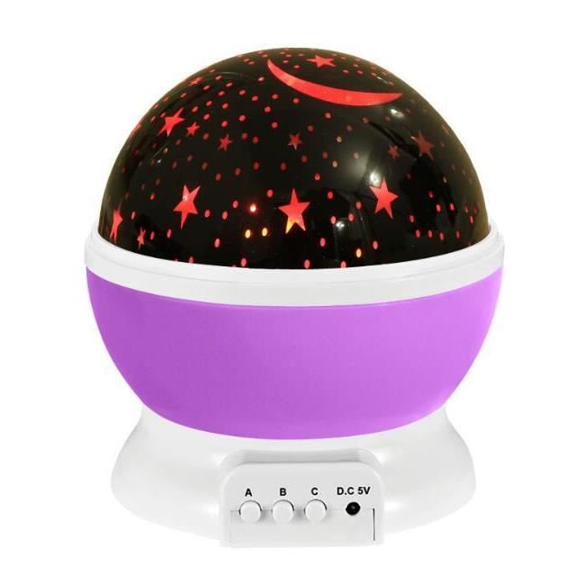 Kinder-nachtlicht Mit Sternenprojektion, 360° Drehbare Projektorlampe, Deckenleuchte, Lila