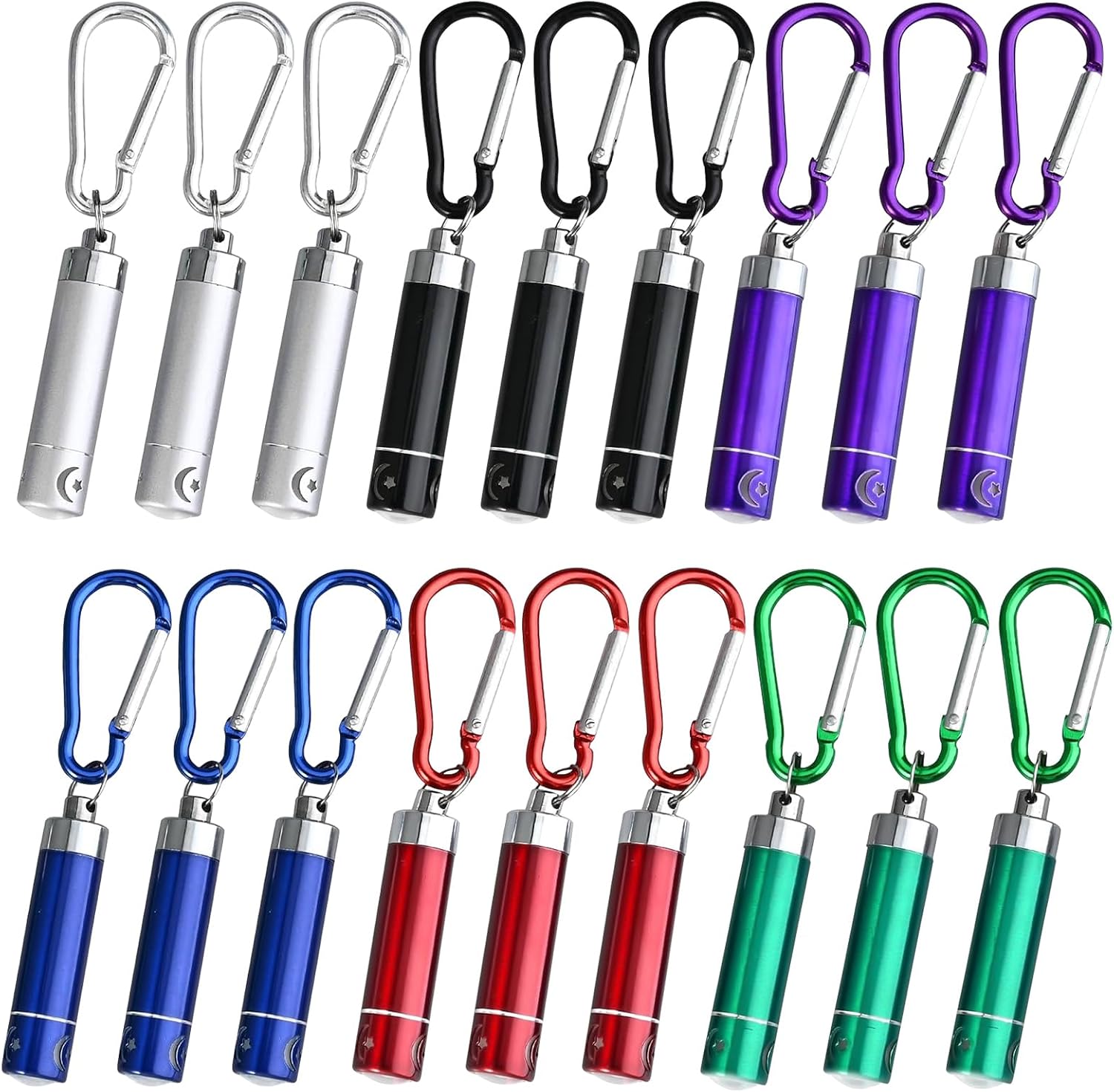 Pack Of 18 Mini Torch Key Fob Children Coloured Aluminium Keyring Torch Suitable For Children's Birthday Party Favours