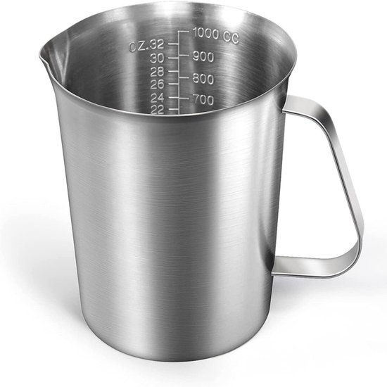 Messbecher Mit Ausgießer Messbecher Messkrug Messbecher Mit Ausgießer Mit Skala Edelstahl 1 Liter Silber