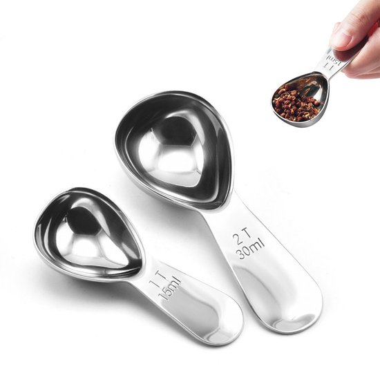 Egoods Set Mit 2 Kaffeelöffeln Für Espresso Messlöffel Für Kaffeebohnen Und Gemahlenen Kaffee