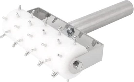 Nudel- Und Pizzaroller Mit Metallrippen, Ø 155 X 21 Cm, Weißer Edelstahl, 2-in-1-funktion