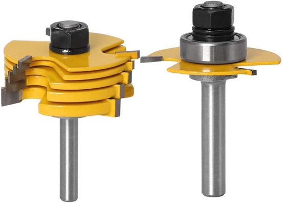 Holzfräser Profilfräser 8 Mm Verstellbare 3 Rad Fräser Von Rainur, T Förmig, 6 Schneidklingen (1,8/2,5/3/4/5/6,35 Mm) Für Die Möbelindustrie