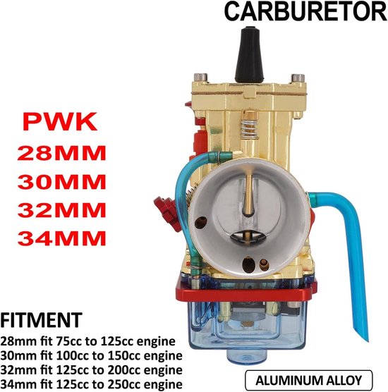 Pwk-vergaser 32 Mm – Gold, Passend Für Motorräder (125–200 Cm³), Atvs, Predator, Gy6, Enduro, Ttr, Ssr, Tao