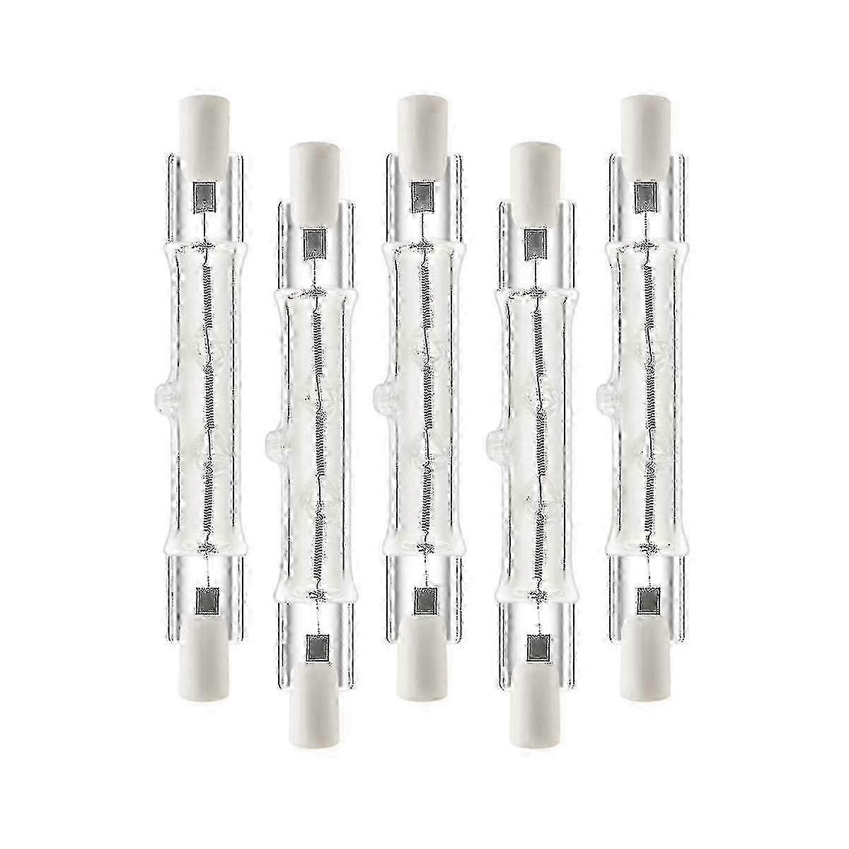 Lot De 5 Ampoules Halogènes Linéaires R7s 118 Mm 300 W 230 V, Compatibles Avec Les Lampes Halogènes À Intensité Variable (édition Construction C).
