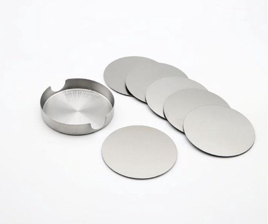 Edelstahl-untersetzer-set – 10 Cm – Ein Muss Für Schreibtisch, Landhausstil Und Wohnzimmer – 6er-set – Unverzichtbar Für Den Esstisch – Silber