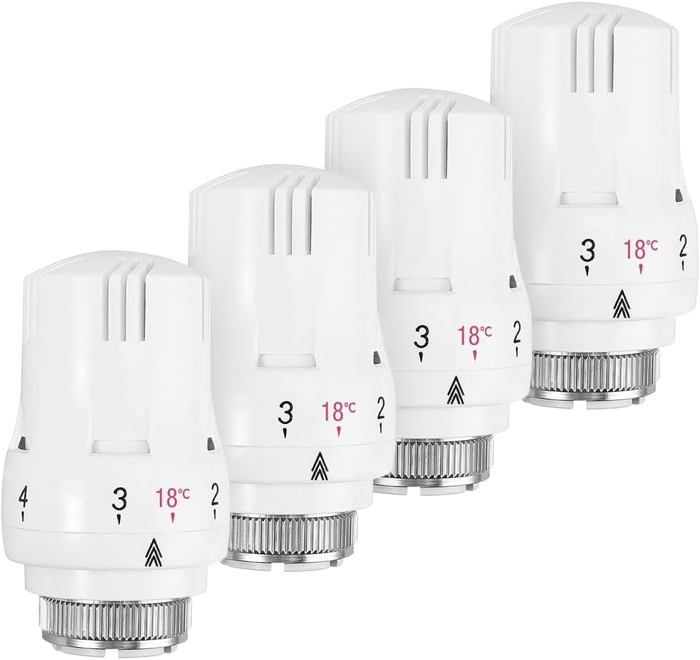 Thermostat-heizkörperkopf - Beijiyi - M30 X 1,5 - 4er-pack - Weiß - 6–28 °c