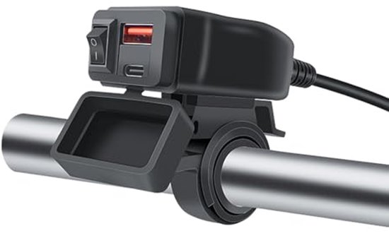 48-w-motorrad-usb-ladegerät Ip65 Mit 2 Anschlüssen Und Schalter – Für Reisen Und Outdoor-aktivitäten