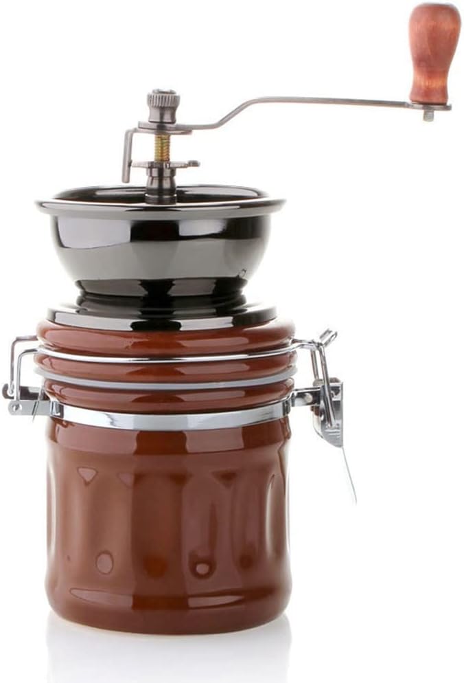 Manuelle Kaffeemühle – Keramik-kaffeemühle, Großes Fassungsvermögen, Handkurbel Aus Holz, Tragbare, Verstellbare Kaffeemühle Für Zuhause Und Camping