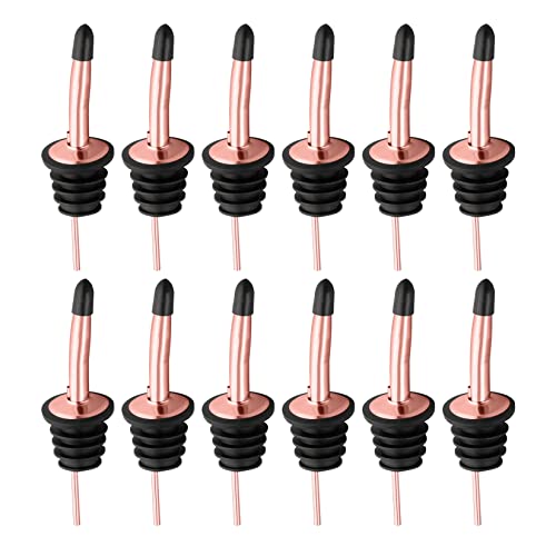12-teiliges Weinausgießer-set, Weinflaschenausgießer, Olivenöl-ausgießdüse Aus Edelstahl, Staubkappe Für Den Alkoholausgießer, Roségold.