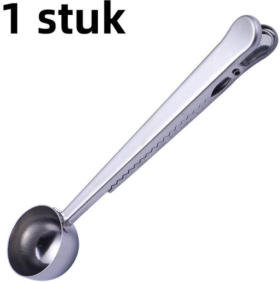 1 Stück Kaffeelöffel Clip Edelstahl Langstieliger Kaffeelöffel Messlöffel Für Proteinpulver Silber