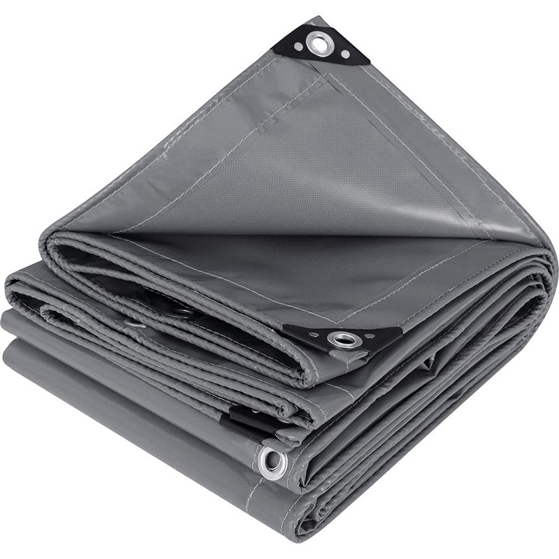 Bâche De Protection En Pvc 120 G/m² – Couverture Étanche 3x4m – Pour Chantiers Humides – Gris Foncé