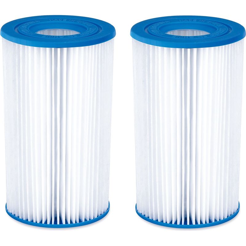 Summer Waves – Lot De 2 Cartouches De Filtration A/c – Dimensions 20,3 Cm X 10,5 Cm – Papier Filtre Ultra-fin – Chlorinateur Intégré Pour Désinfection