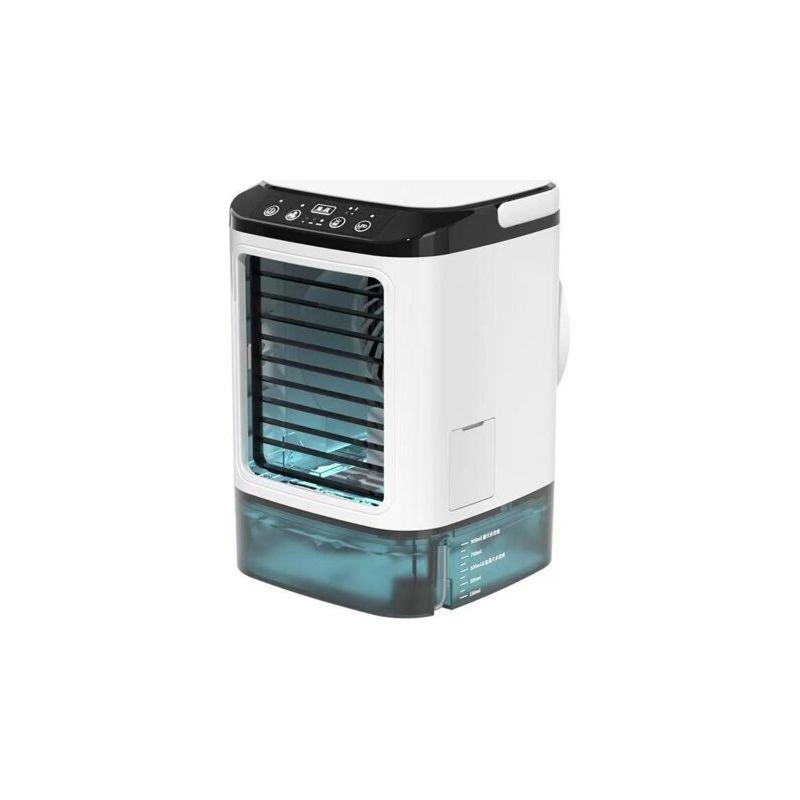 Climatiseur Portable, Climatiseur Personnel Avec Grand Réservoir D'Eau De 900 Ml Et Glacière, Double Pulvérisation De Brume Et 7 Lumières De Couleur, 3 Vitesses Et Mode Boost, Refroidisseur D'Air Par