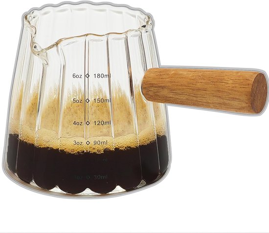 Espressotassen (177 Ml), Espressozubehör, Espressotassen, Espressotassen Mit V-rand, Strukturierter Milchkännchen, Messbecher Aus Glas