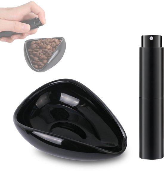 Kaffeebohnen Dosierbecher Und Sprühflaschenset Keramik Dosierschale, Antistatikspray (schwarz)