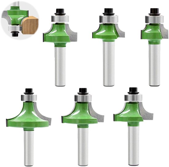 Rundfräser-set, 6-teilig, Mit 8 Mm Schaft Für Die Holzbearbeitung