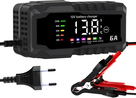 Lifepo4-autoladegerät 6a 12v Mit Mehrfachladeschutz Und Led-touchscreen
