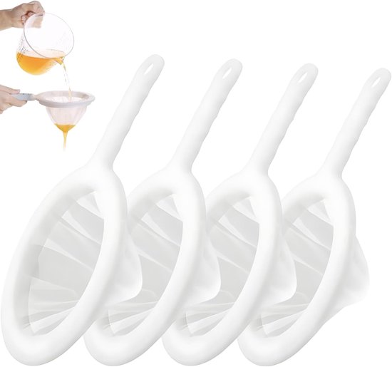 4-teiliges Set Feiner Küchensiebe Mit Griff 120 200 300 400 Mesh Nylon-siebe Ultrafeine Kunststoff-küchensiebe Kunststoffsiebe Für Saft Milch Und