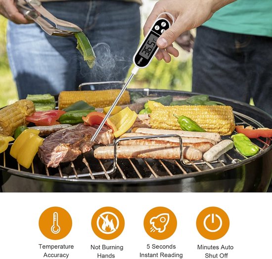 Digitales Küchenthermometer – Präzises Fleisch- Und Lebensmittelthermometer Mit Lcd-display Zum Grillen Und Kochen