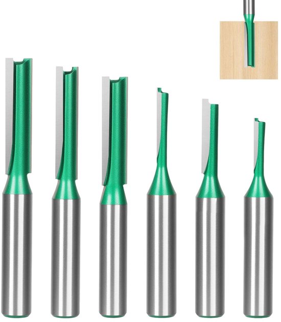 Fräserset 8 Mm – 6-teiliger Nutfräser Für Die Holzbearbeitung, Ø 3/4/5/6/7/8 Mm, Hartmetallzubehör Für Oberfräsen