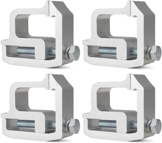 Allecto Lkw-aufbau-befestigungsklammern Universal Silber Lkw-ladeflächengestell Lkw-aufbauhalterungen Geeignet Für Alle Lkw-modelle 4 Stück
