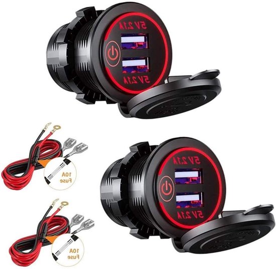 Doppelte Usb-ladestation Für Auto, Boot Und Motorrad – 5v/4,2a Schnellladegerät Mit Schalter Für 12v/24v Fahrzeuge