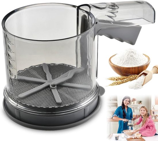 Doppelsieb Aus Edelstahl Zum Backen, Multifunktionales Küchengerät Für Mehl, Mandelpulver Und Puderzucker, Zum Dekorieren Von Kuchen Und Kaffee,