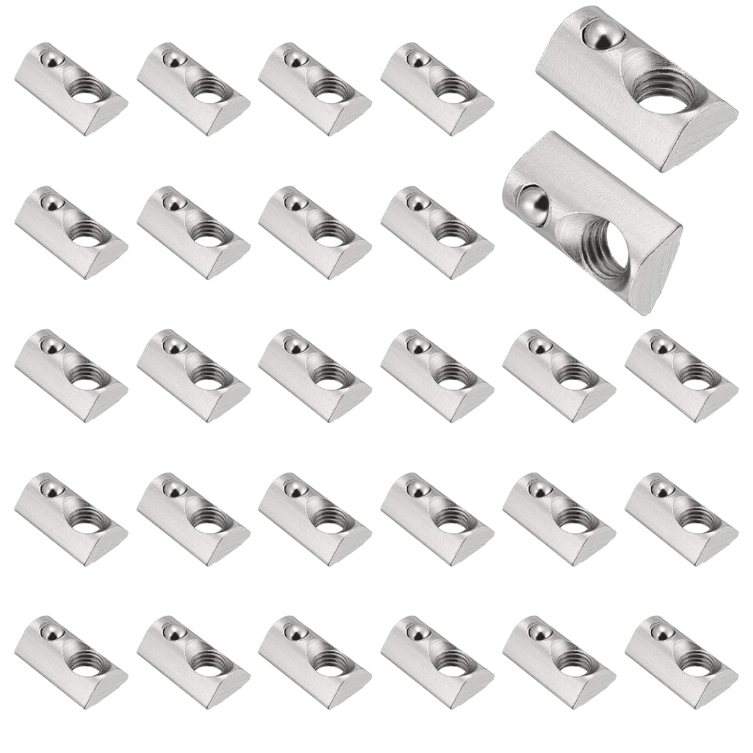 Pack Of 30 M8 T-slot Nuts 40 Series Stainless Steel M8 Thread Carbon Steel Sliding Nut With Centring Bar For Swivelling Mounting Material Slot Nut M8